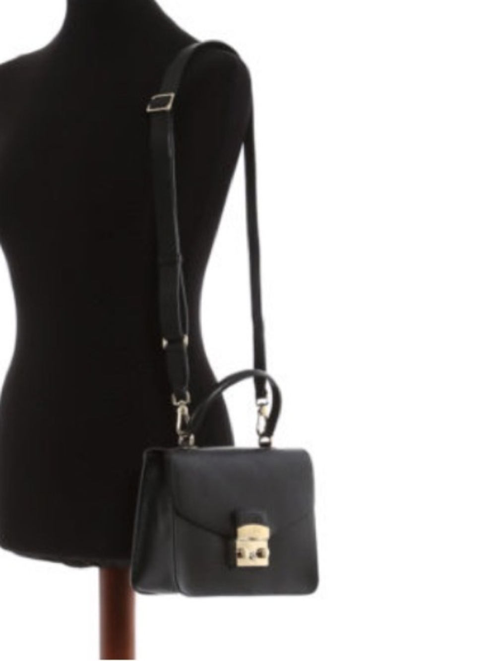 Authentic Furla Classic Black Leather Metropolis Top-Handle Crossbody Bag - EUC - Picture 2 of 13